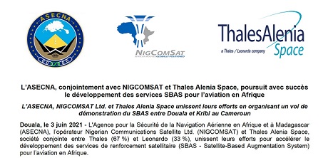 compres asecna nigcomsat thales Sbas douala kribi 3juin2021